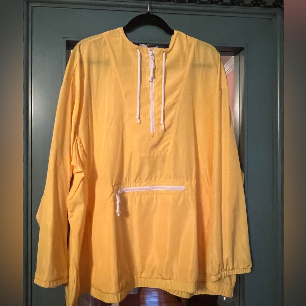 Yellow Windbreaker Pullover with Front Pocket by T for Talbots